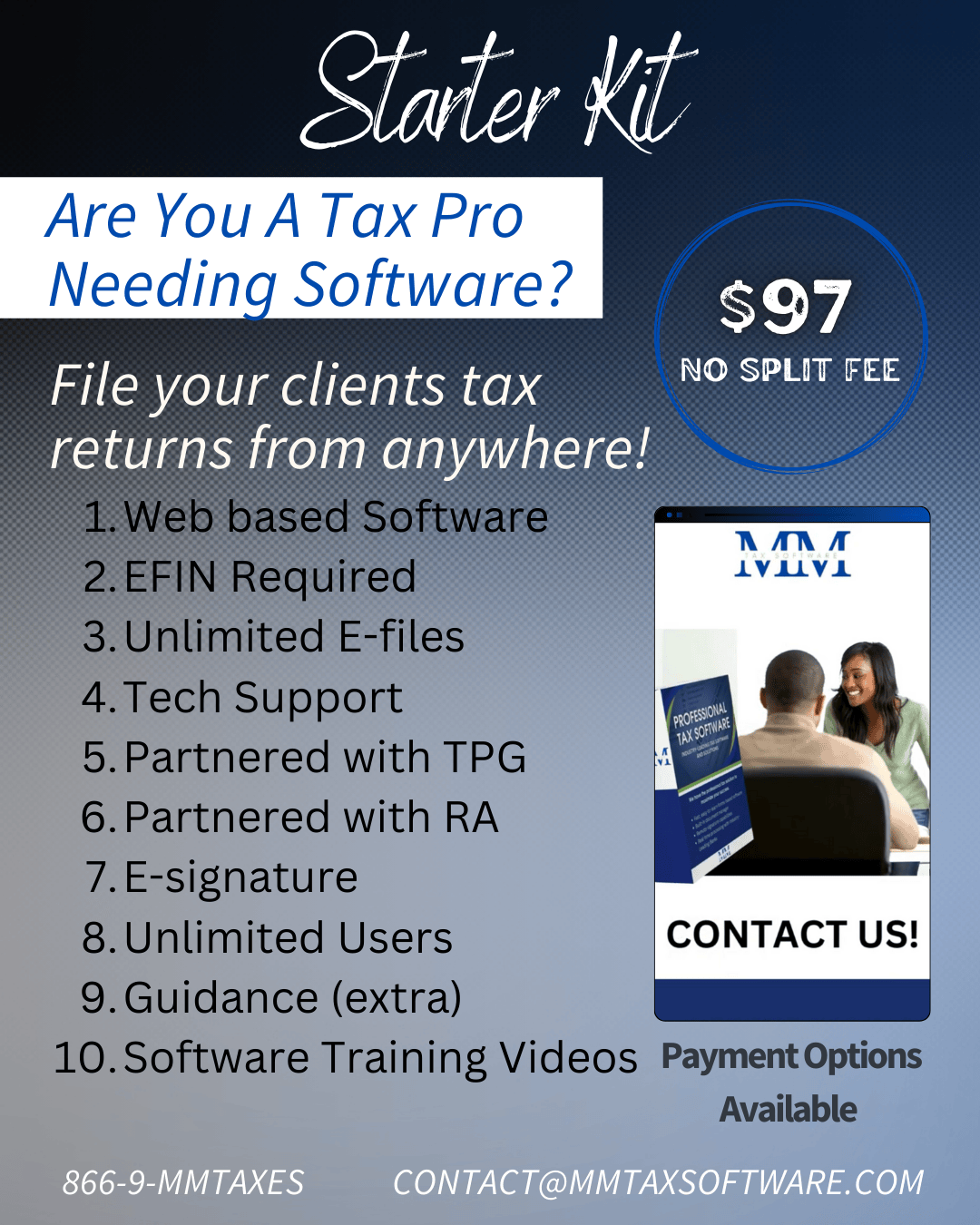 M&M Tax Software – Cloud-Based Professional Tax Software for EROs $97